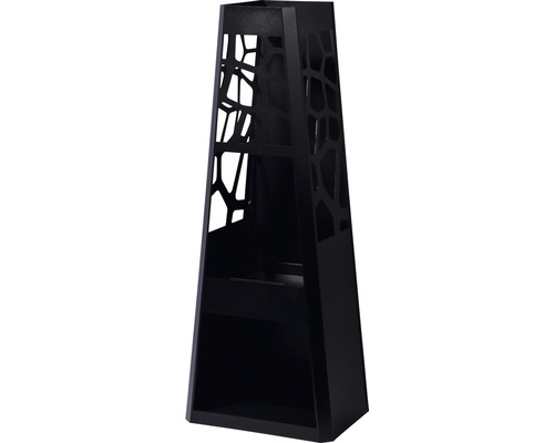 Metalen tuinhaard met opbergruimte dobar 48 x 30,5 x 124 cm staalplaat zwart brandwerend