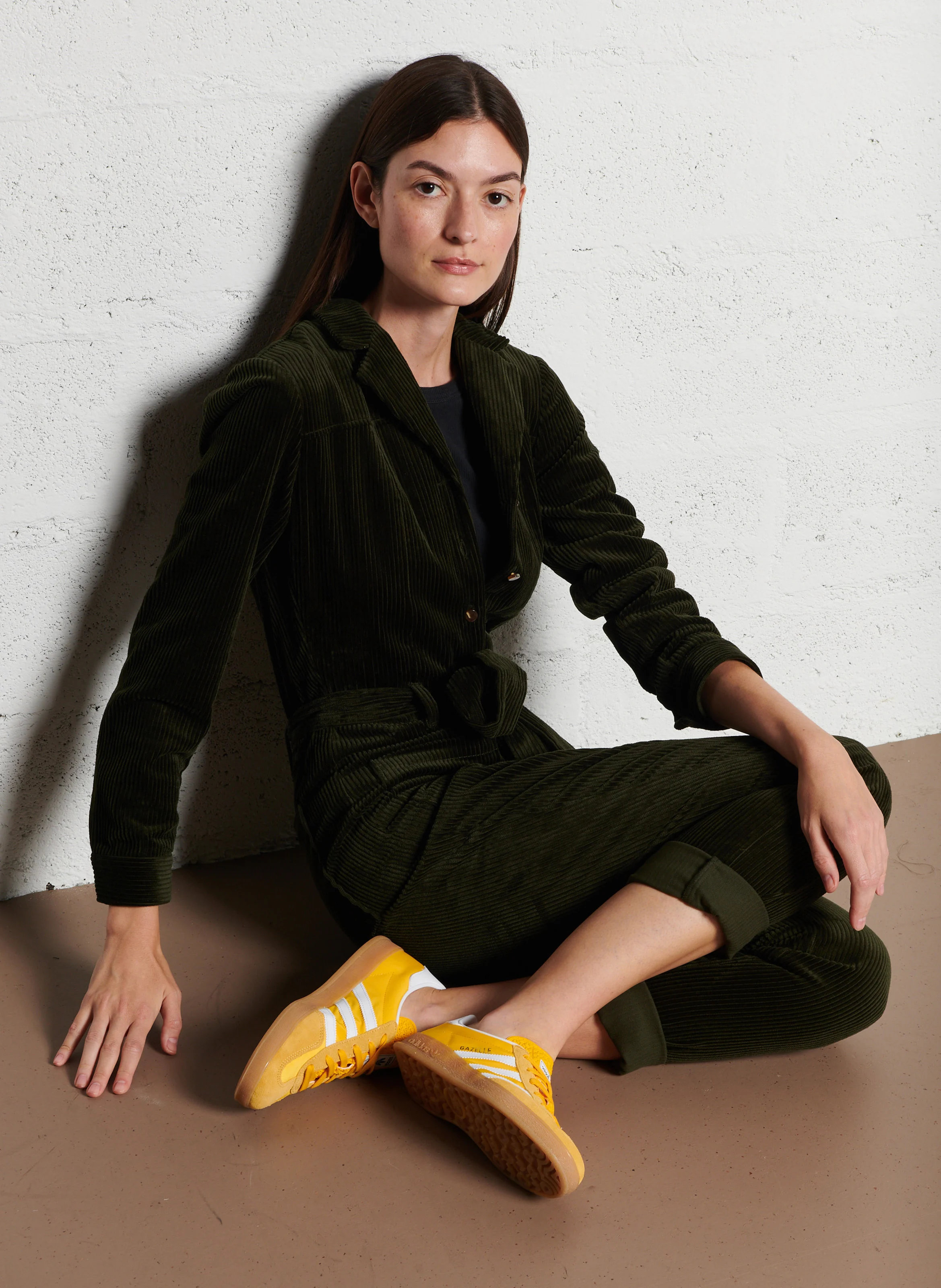 RONIN - Combinaison droite col tailleur en coton | Kaki