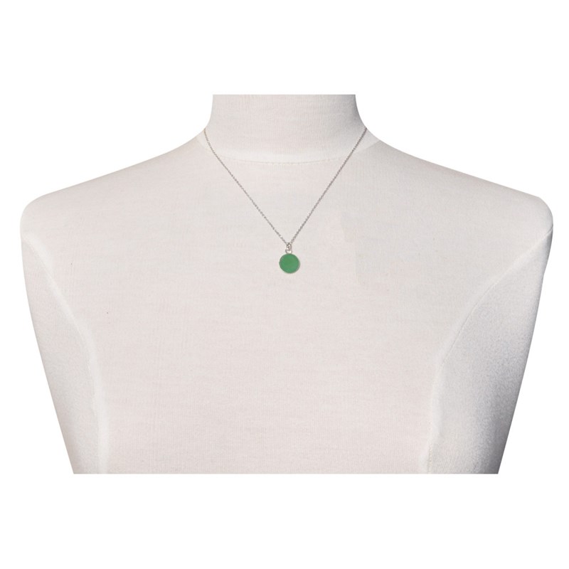 Pendentif Argent Rond Dentelé d'Aventurine