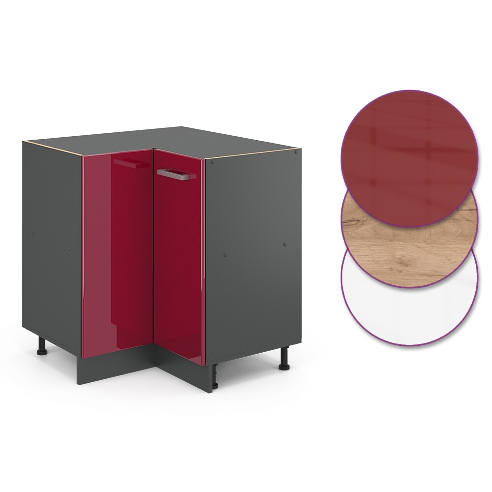 VICCO Küchenschrank Unterschrank Eckunterschrank 87 cm R-Line Anthrazit