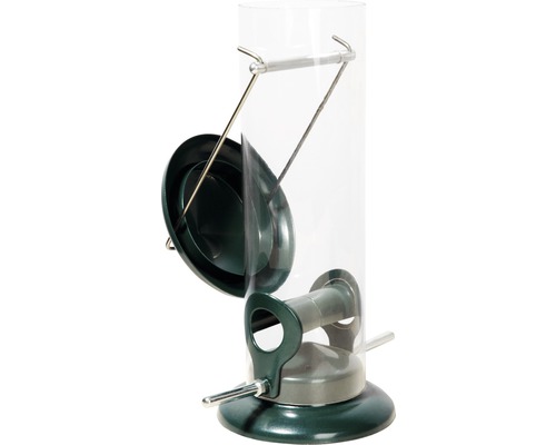 Metalen voerbak met acrylglas silo Ø 9,5 x 23 cm groen