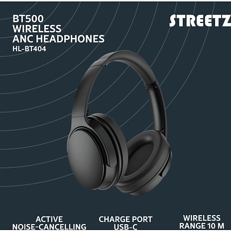 STREETZ BT500 trådløse on-ear høretelefoner - sort