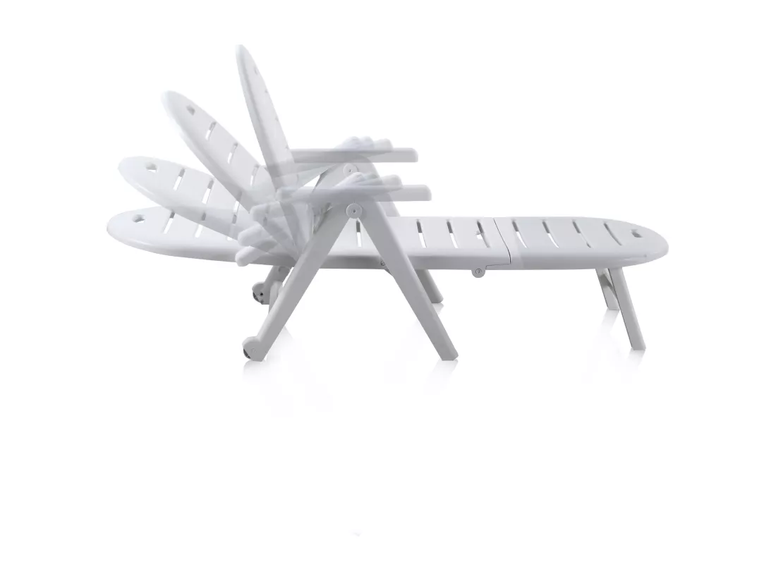 Transat de jardin bain de soleil blanc CAIMAN