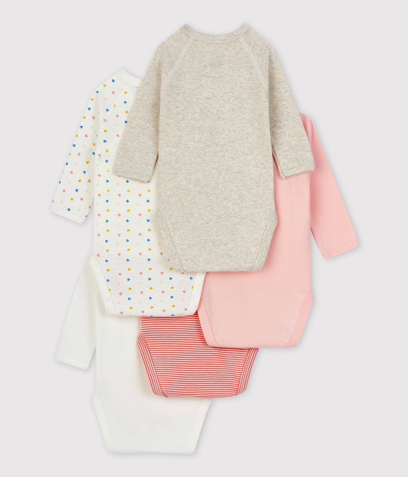 Lot de 5 bodies bébé en coton biologique