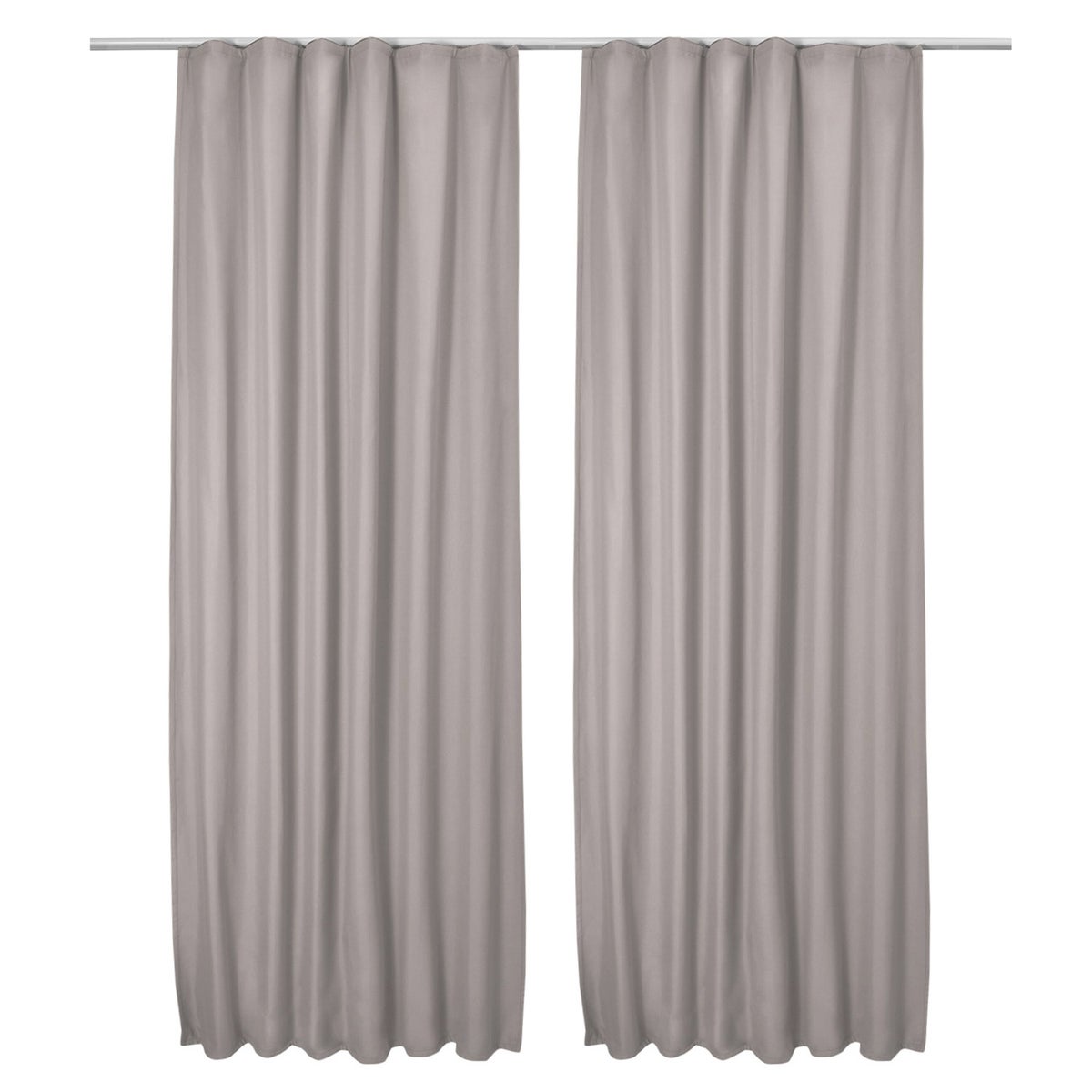 Beautissu Amelie TK gordijn met geplooide band 140x245cm Grijs (set van 2)