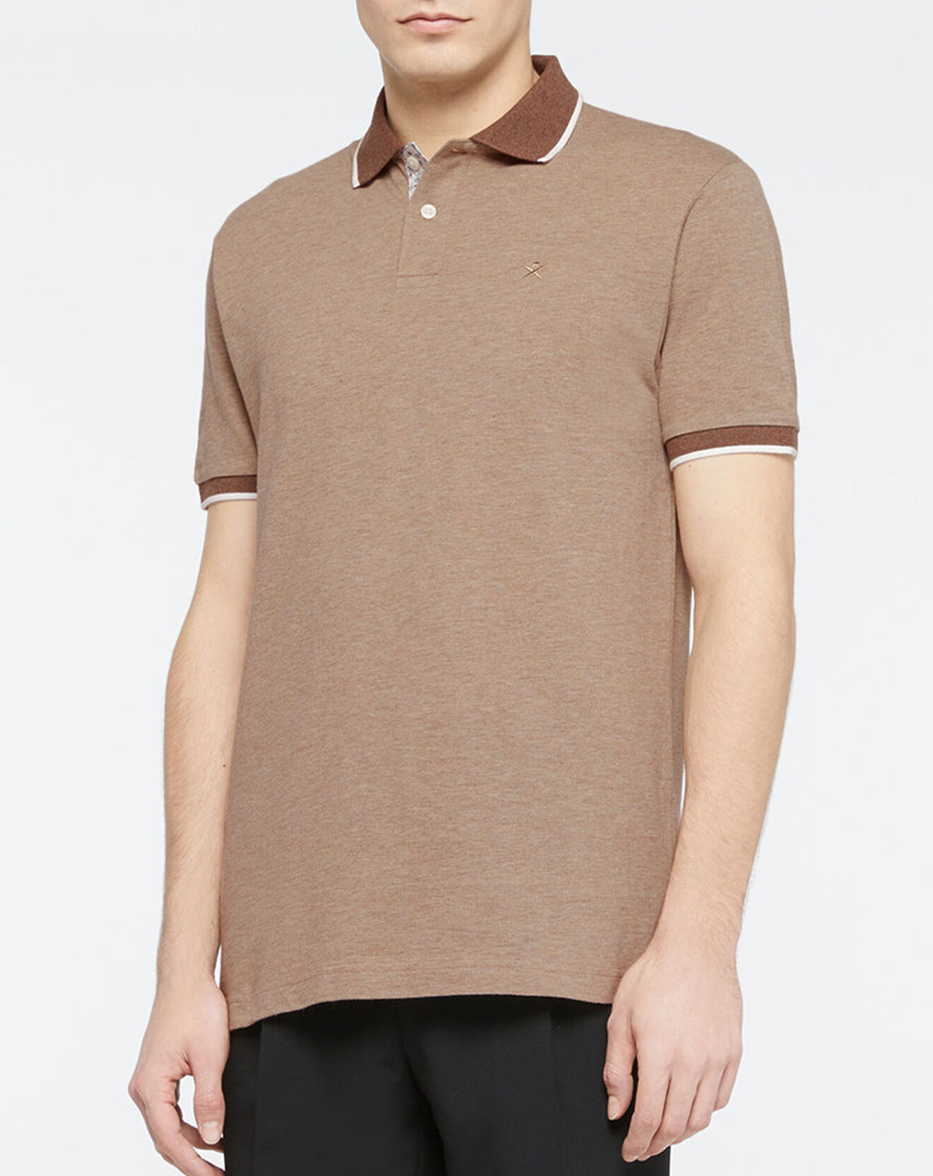 Hackett London Polo Regular Fit beige foncé chiné
