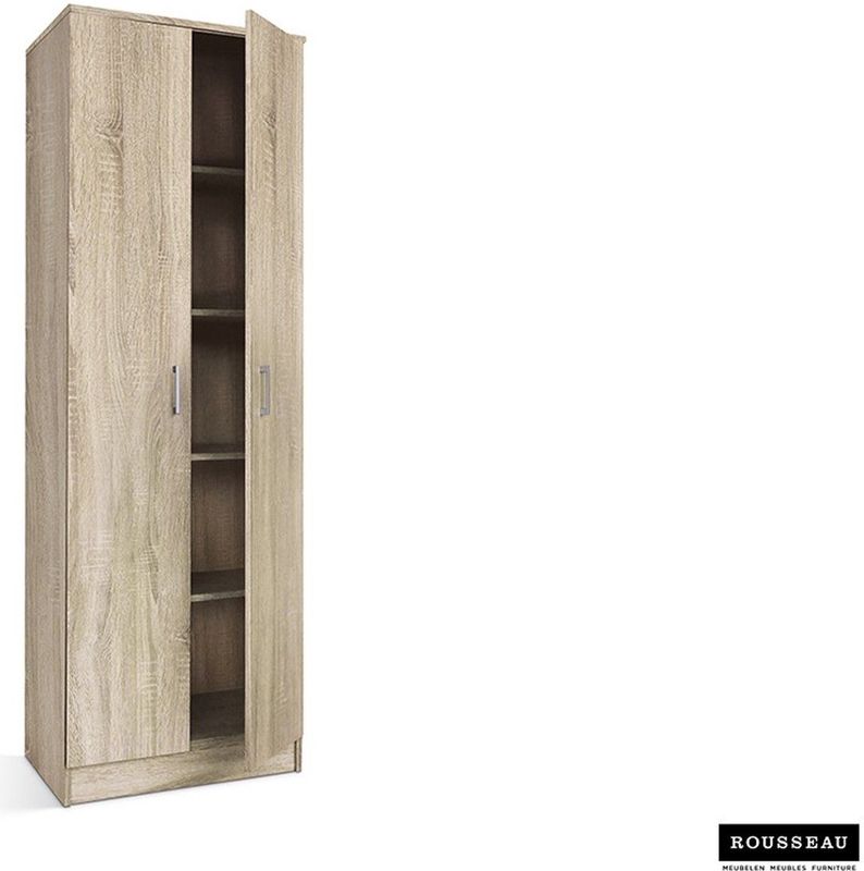 Rousseau - Opbergkast Ray - Bruin - 60 cm - 2 Deuren - 4 Legplanken