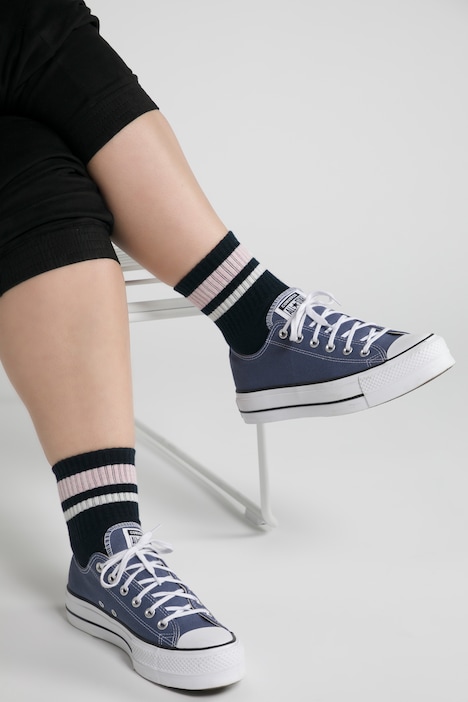 Kurzschaftsocken, 2er-Pack, Punkte/Ringel