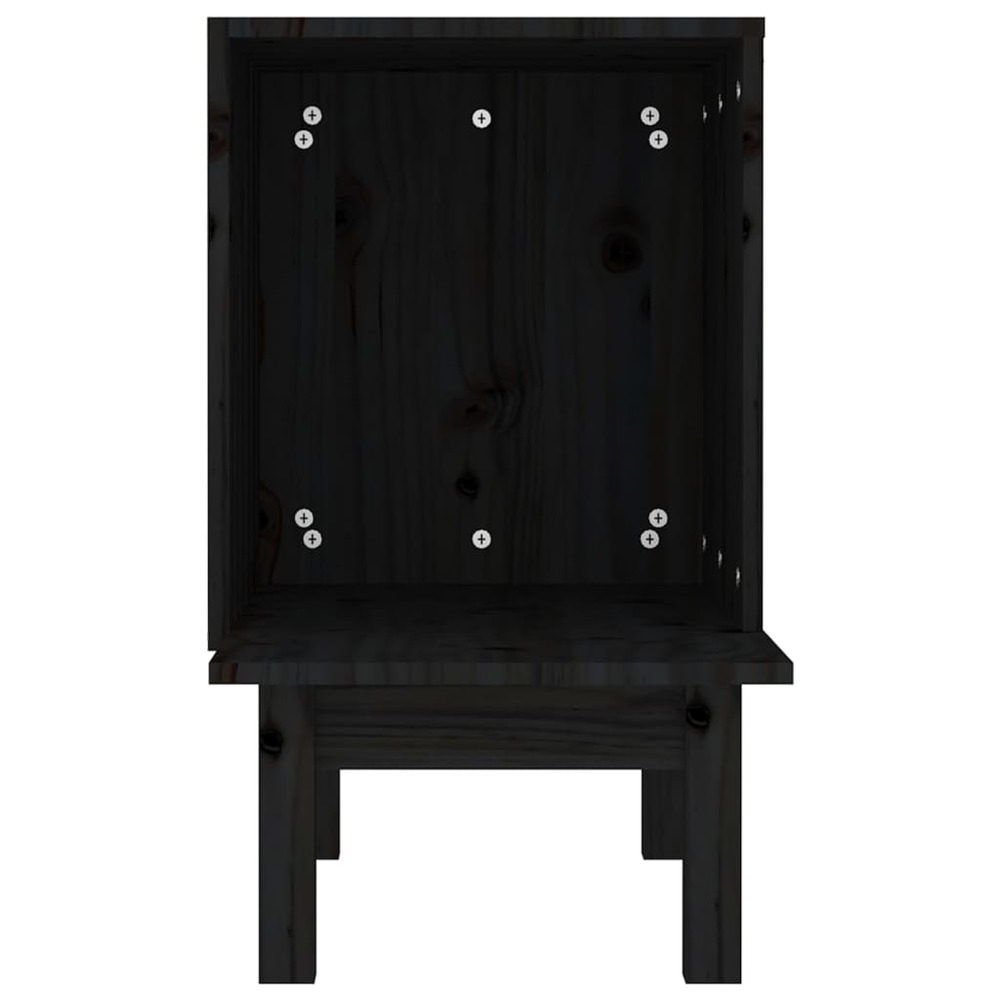 Maison pour chat noir 60x36x60 cm bois de pin massif