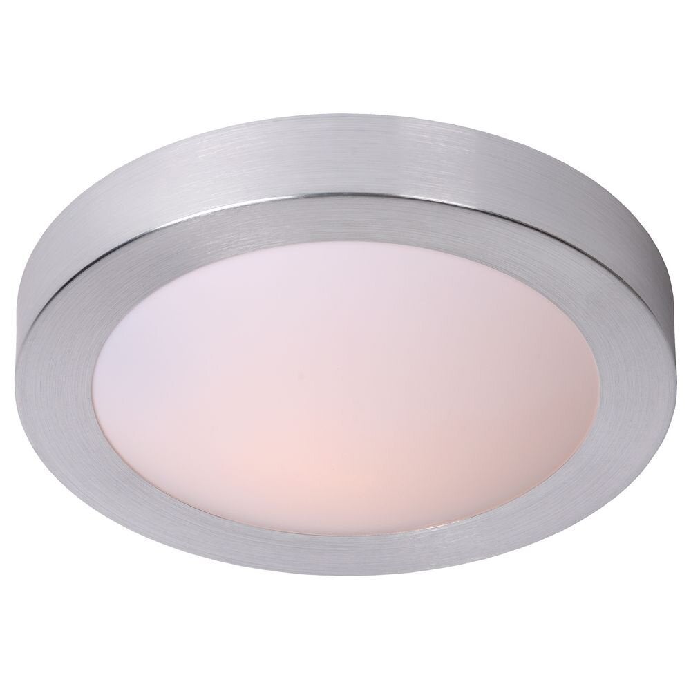 Badkamerplafondlamp Fresh, IP44, E27, mat aluminium, 270 mm, 1-lichts