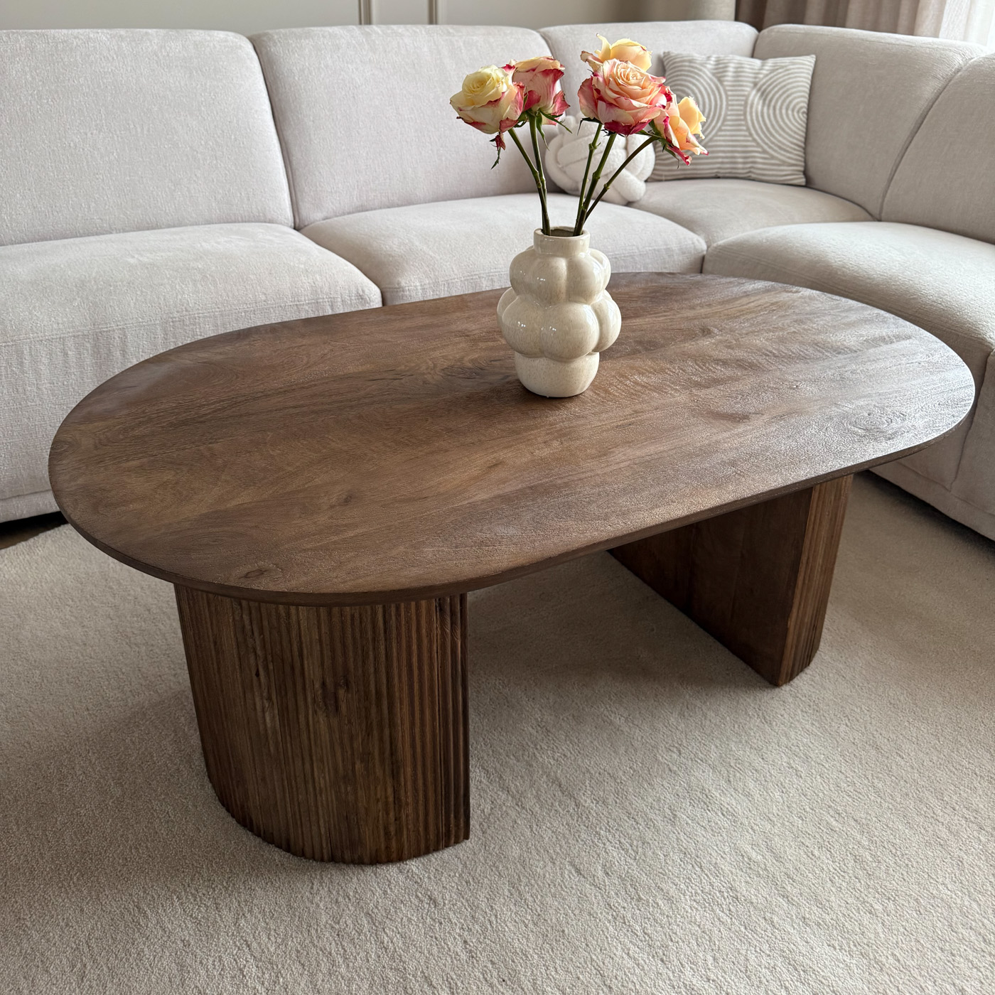 Old Inn wonen salontafel Luca bruin ovaal