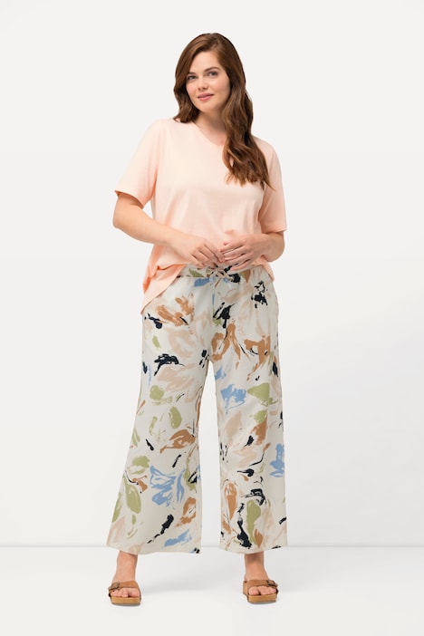 Jersey-Culotte, weites Bein, Elastikbund, Biobaumwolle