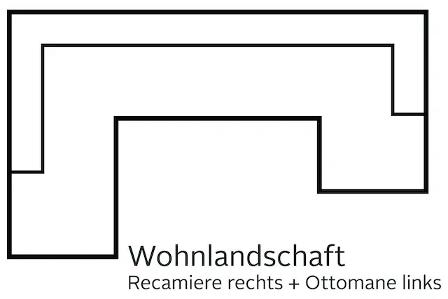 DOMO collection Wohnlandschaft »Santana mit viel Platz, komfortabel, moderner Fuss, bequeme Armlehne« wahlweise mit Bettfunktion, U-Form