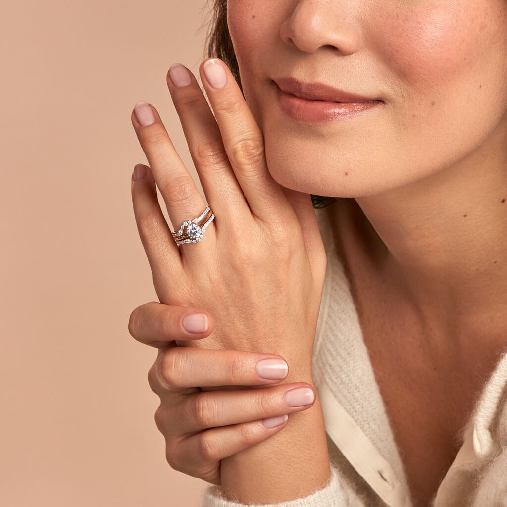 Bague Berlin Argent Bicolore Oxyde De Zirconium