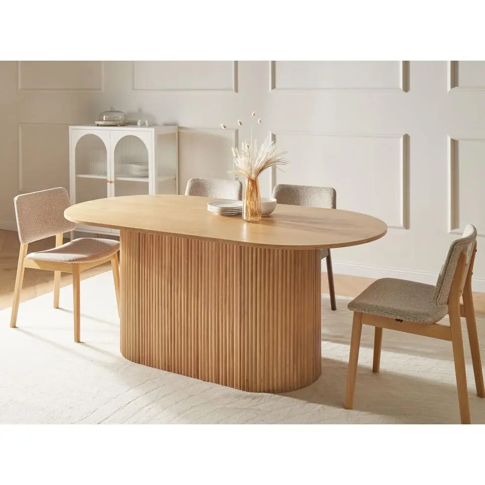 LUNNIN - Eettafel - Lichtbruin - 180 x 90 cm - Eikenfineer