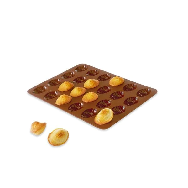 Lot de 2 Flexi'Plaques en silicone - 20 mini-muffins et 24 mini-madele