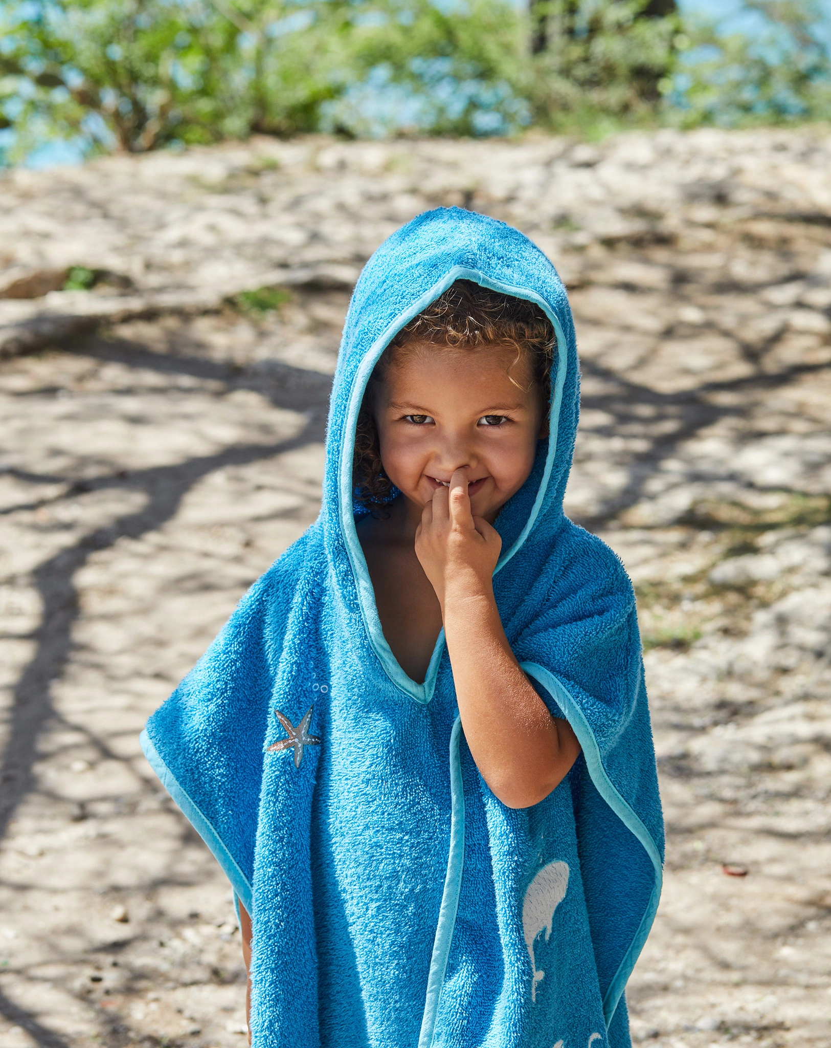 Badeponcho MEERESTIERE (Gr.S) in türkis