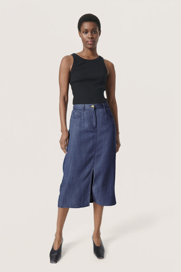 Soaked in Luxury SLFriday Skirt Dark blue denim