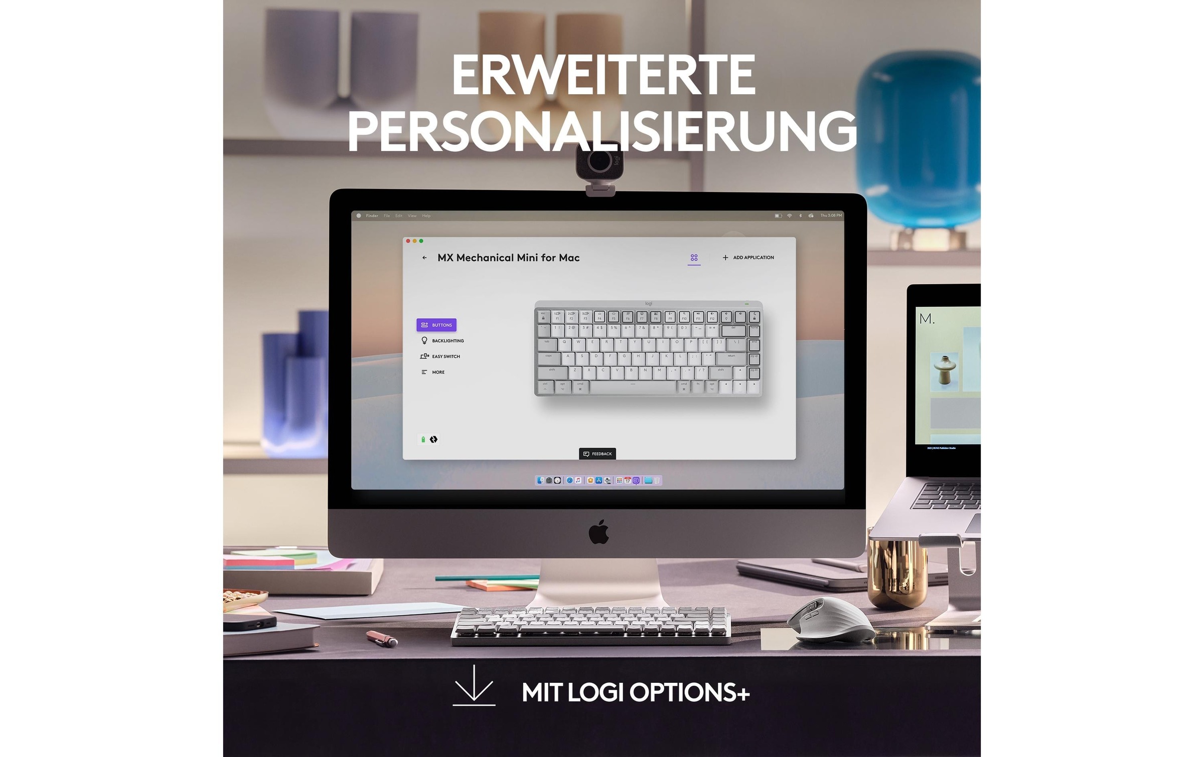 Logitech Wireless-Tastatur »MX Mechanical Mini for Mac pale grey« ()