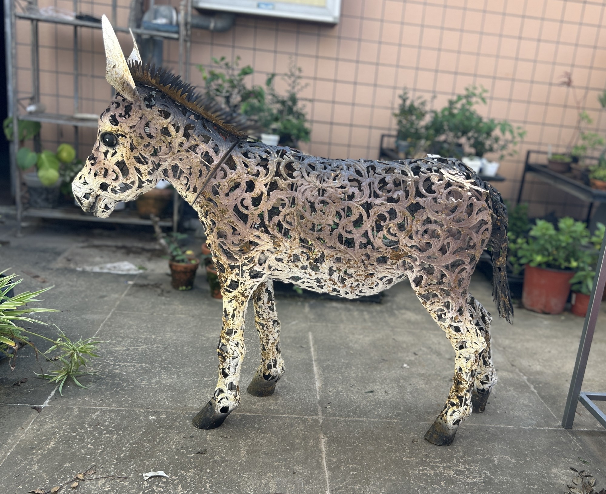 Metall-Skulptur 'Esel', B 98 cm, T 24 cm, H 83 cm günstig bestellen