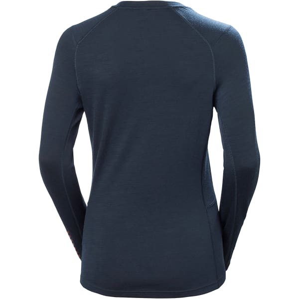T-shirt thermique HELLY HANSEN W LIFA MERINO MIDWEIGHT GRA CREW NAVY