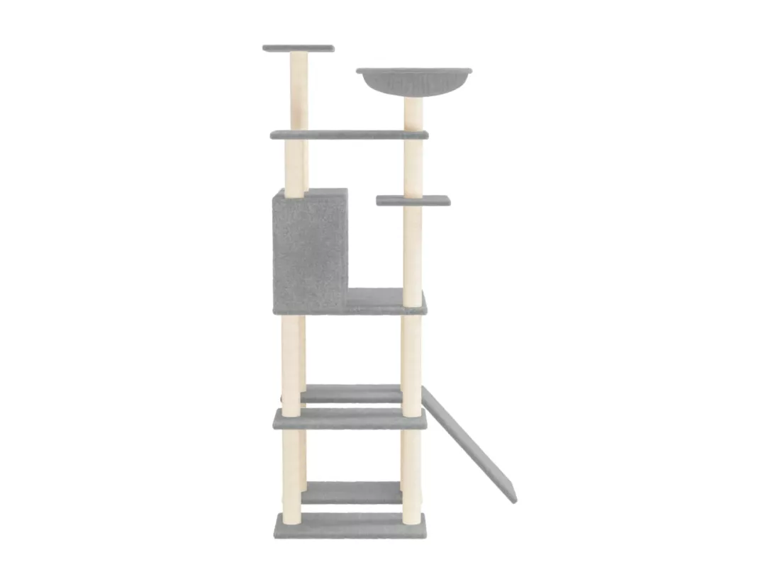Arbre à chat avec griffoirs en sisal Gris clair 166 cm