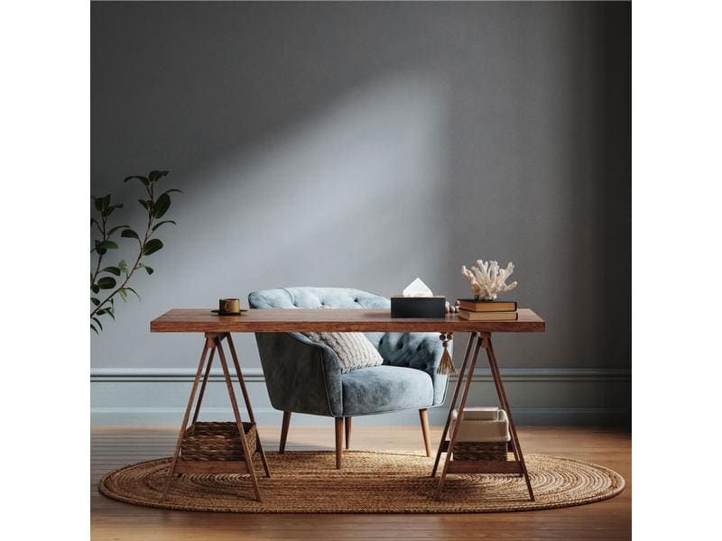 relaxdays Kosmetiktuchbox mit Bambusdeckel Nature/Schwarz Tücherbox