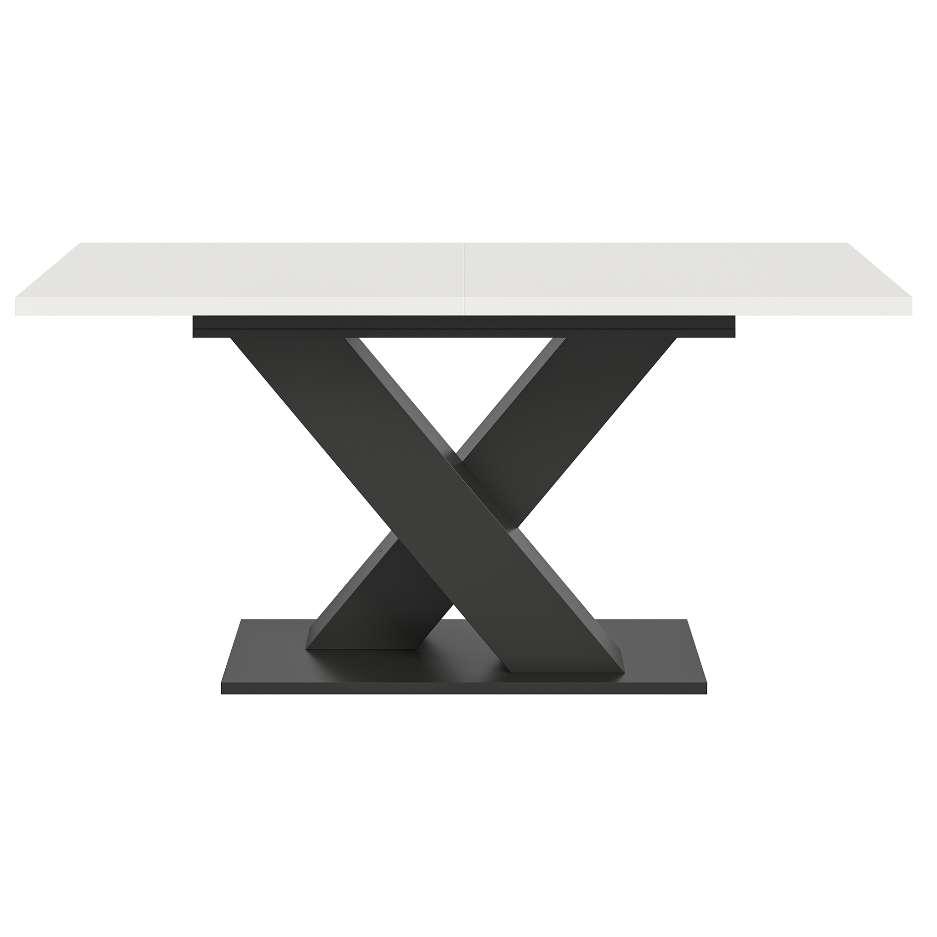 Esstisch MOTION - weiß-grau - ausziehbar - X-Gestell