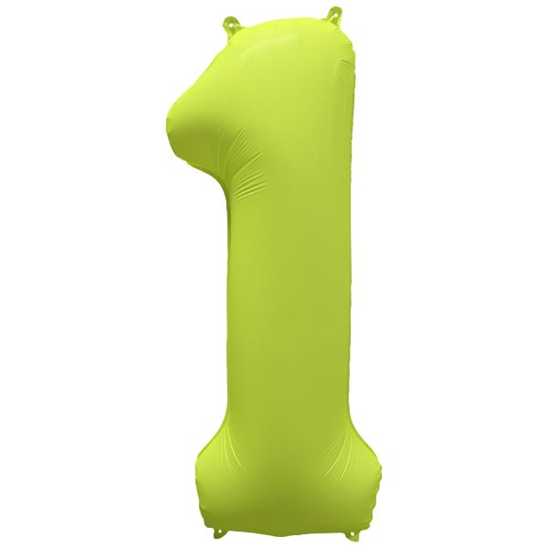 1 Jaar Cijfer Ballon Neon Geel Leeg 86cm