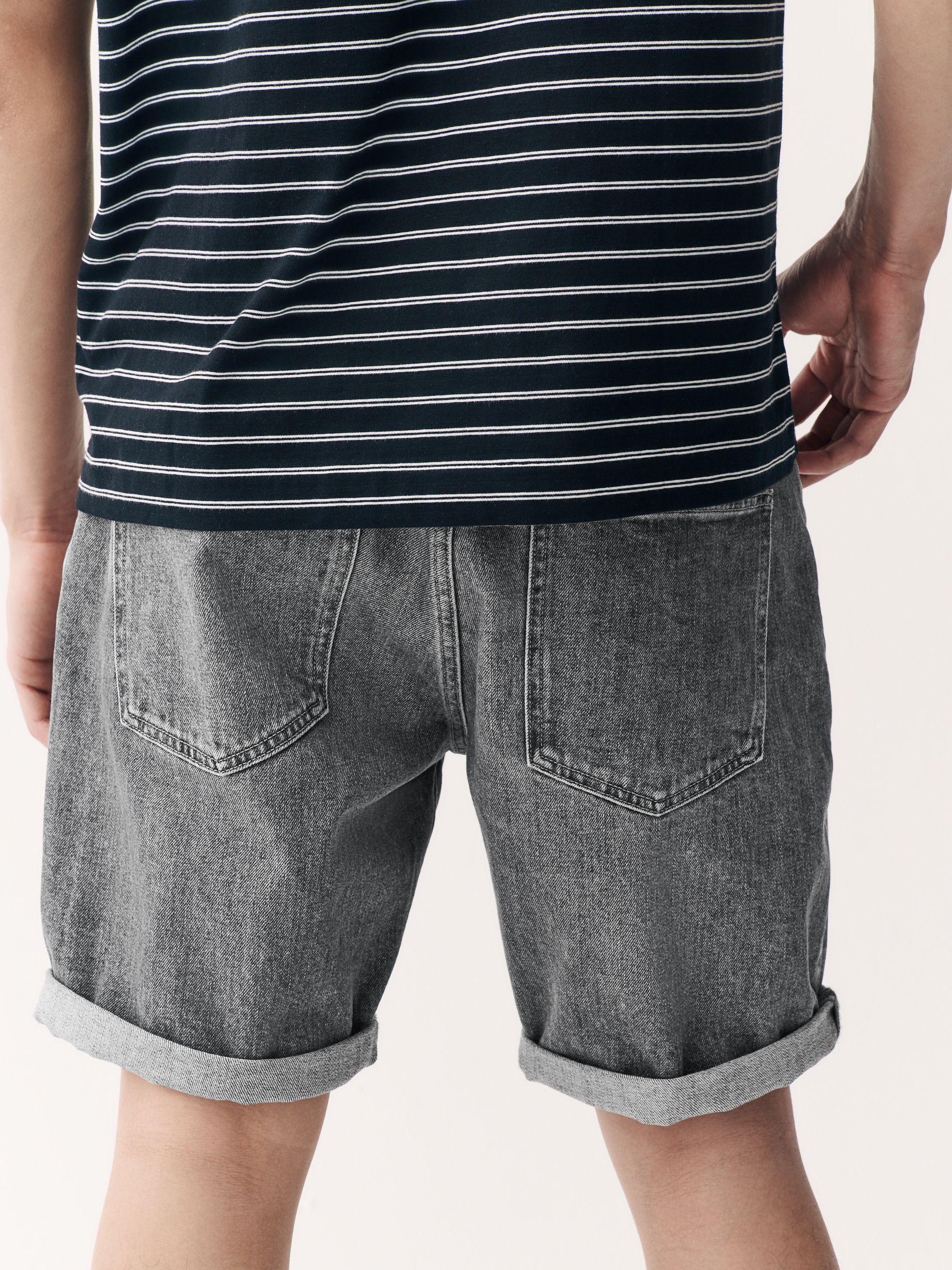 Grijs - Straight fit - Stretch denim short