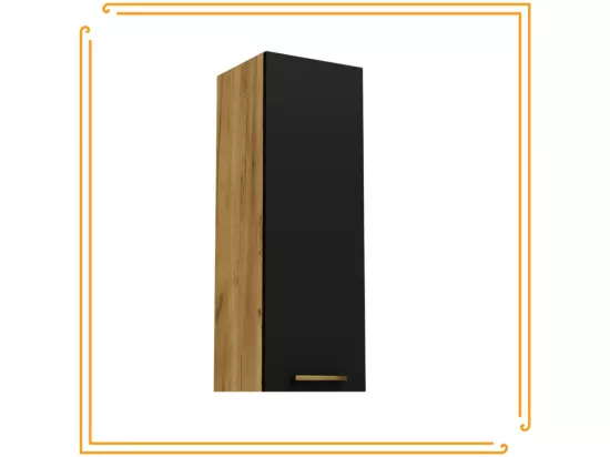 Armoire murale de salle de bain 30cm Étagère étroite en chêne noir Craft