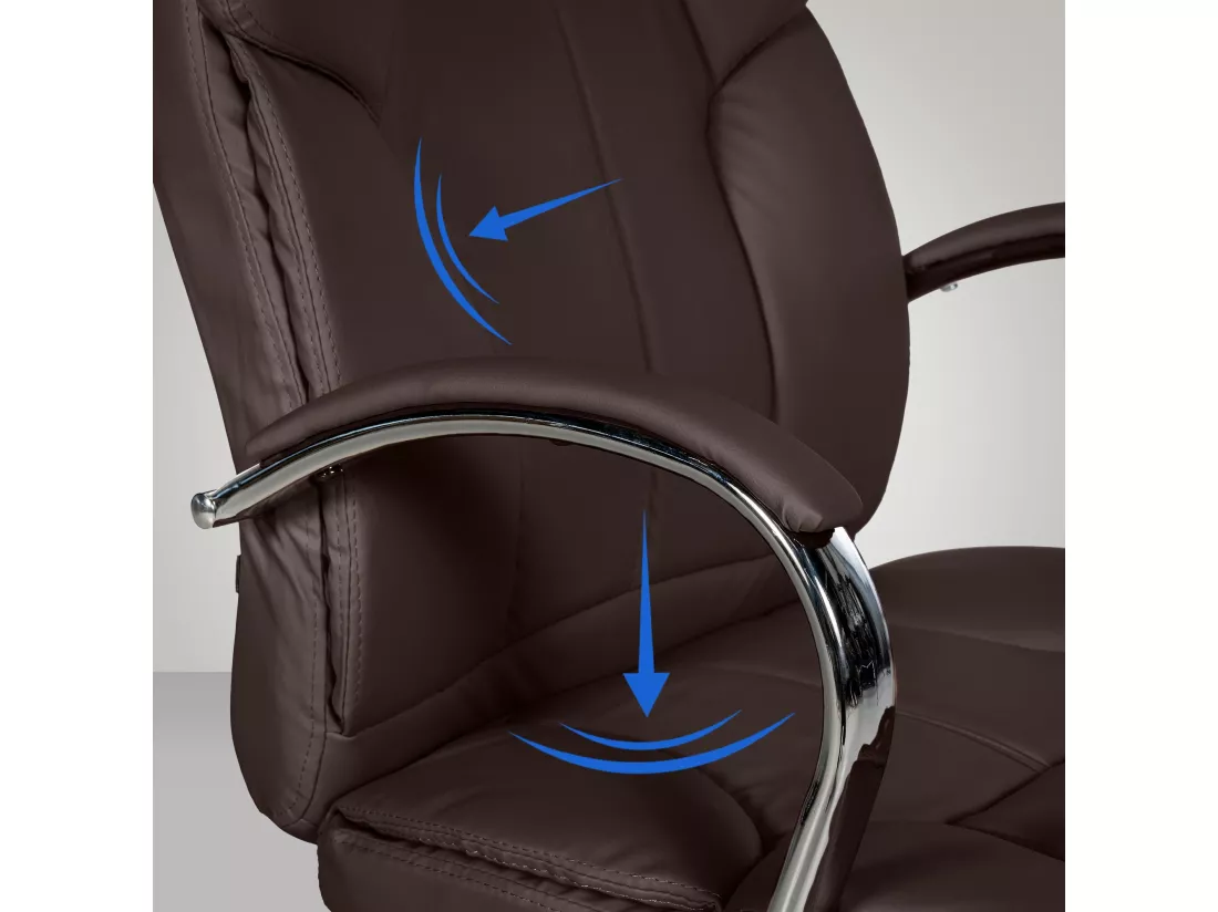 Chaise de bureau - Similicuir & Métal chromé - Marron - XXL Xanthos