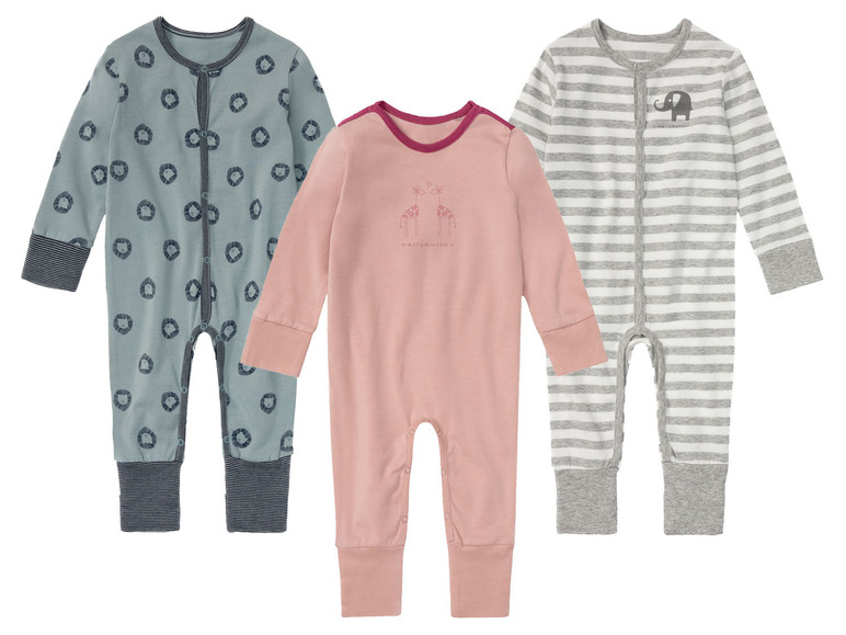 Baby meisjes / jongens slaapoverall met omkeerbaar voetdeel, met bio-katoen
