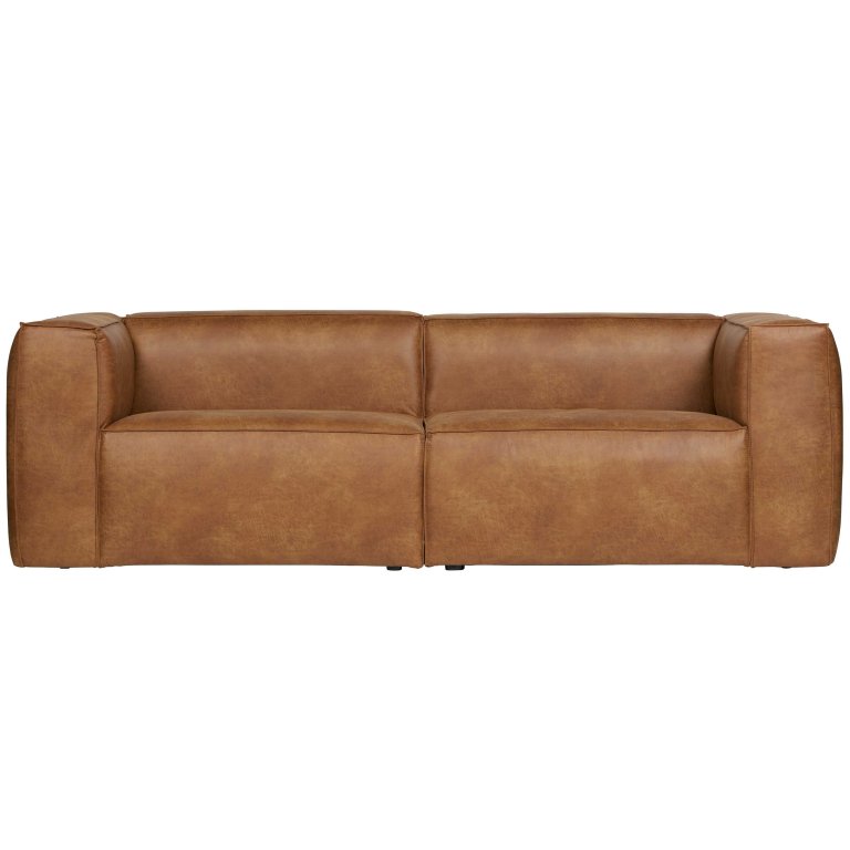 WOOOD Bean 3,5-zits bank leer cognac