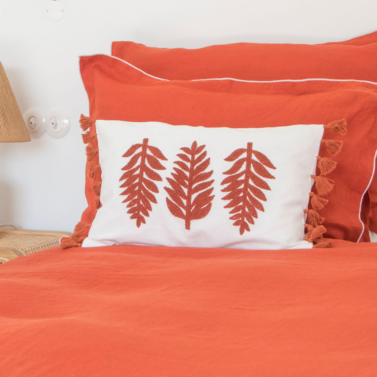 Febronie Home Drap housse 100% Lin Hortense terracotta