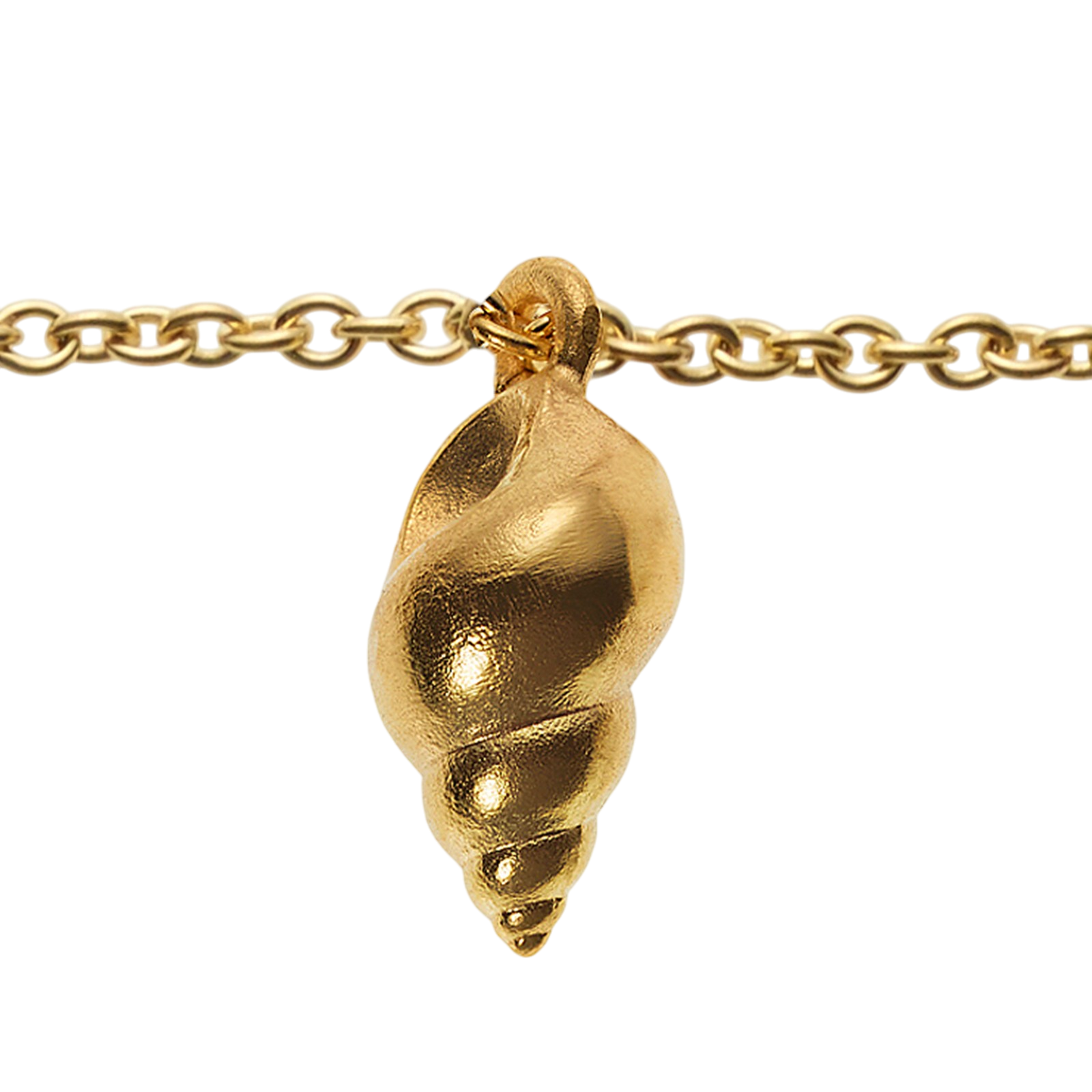 Collier mit 8 Carneol Steinen und Schnecken Anhänger, vergoldet