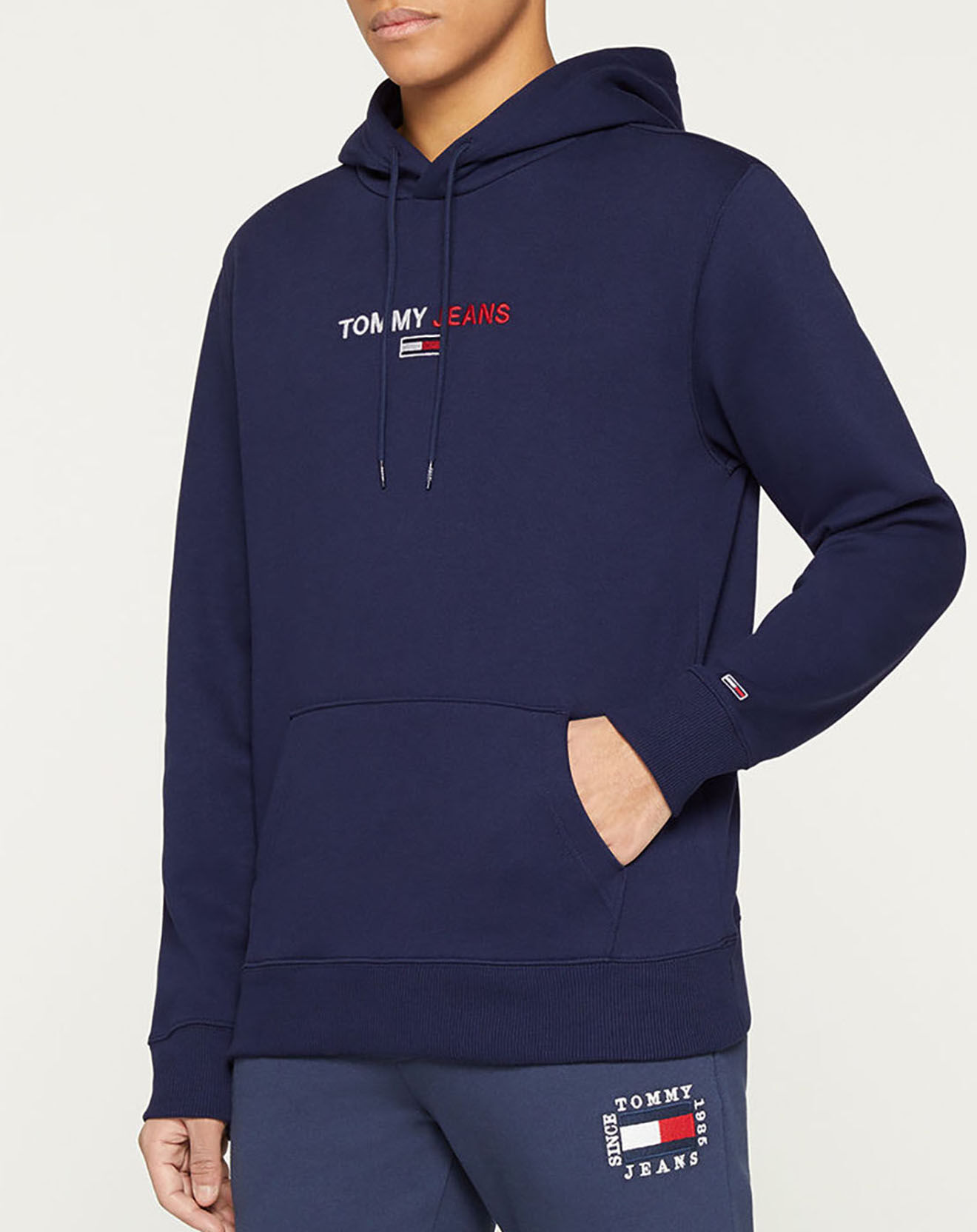 Tommy Jeans Sweat linear logo bleu marine