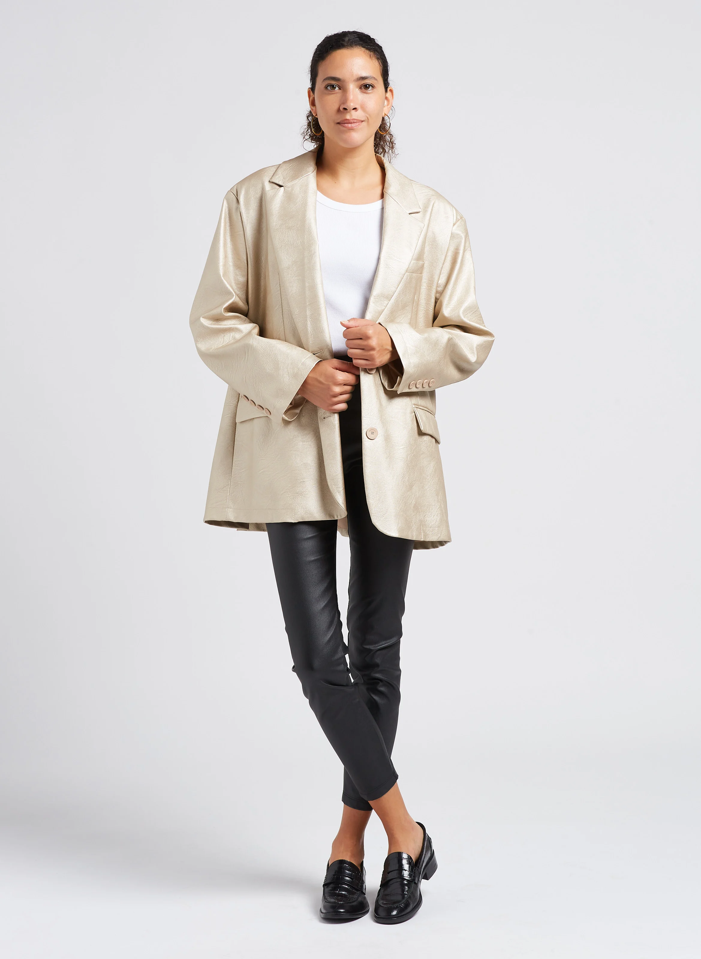 Veste blazer oversize| Beige