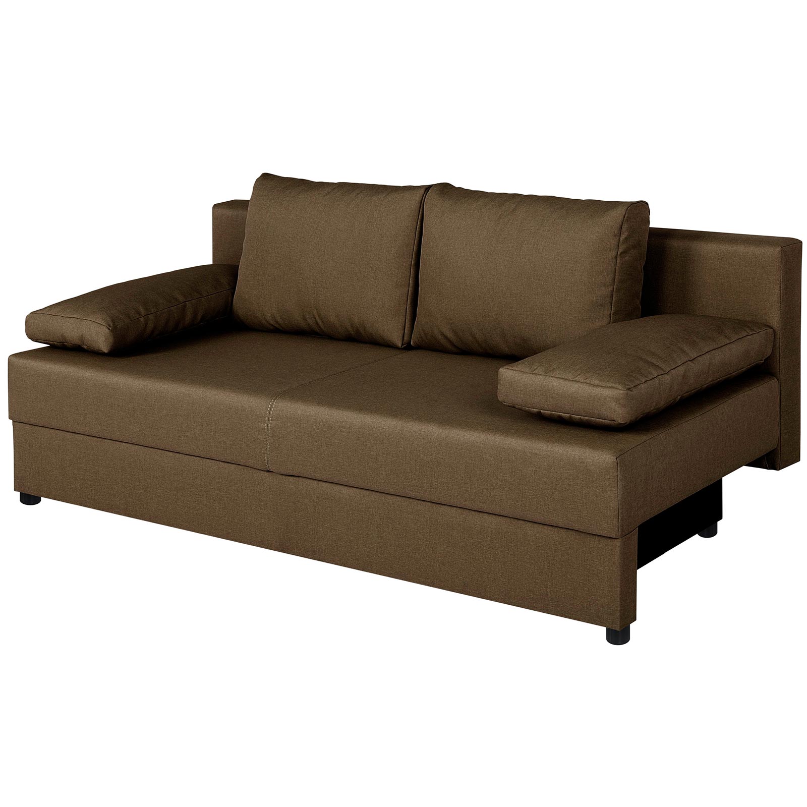 Schlafsofa - braun - Webstoff - Staukasten