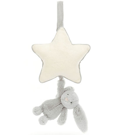Jellycat Musikuro m. Stjerne - Bashful Bunny - Sølver