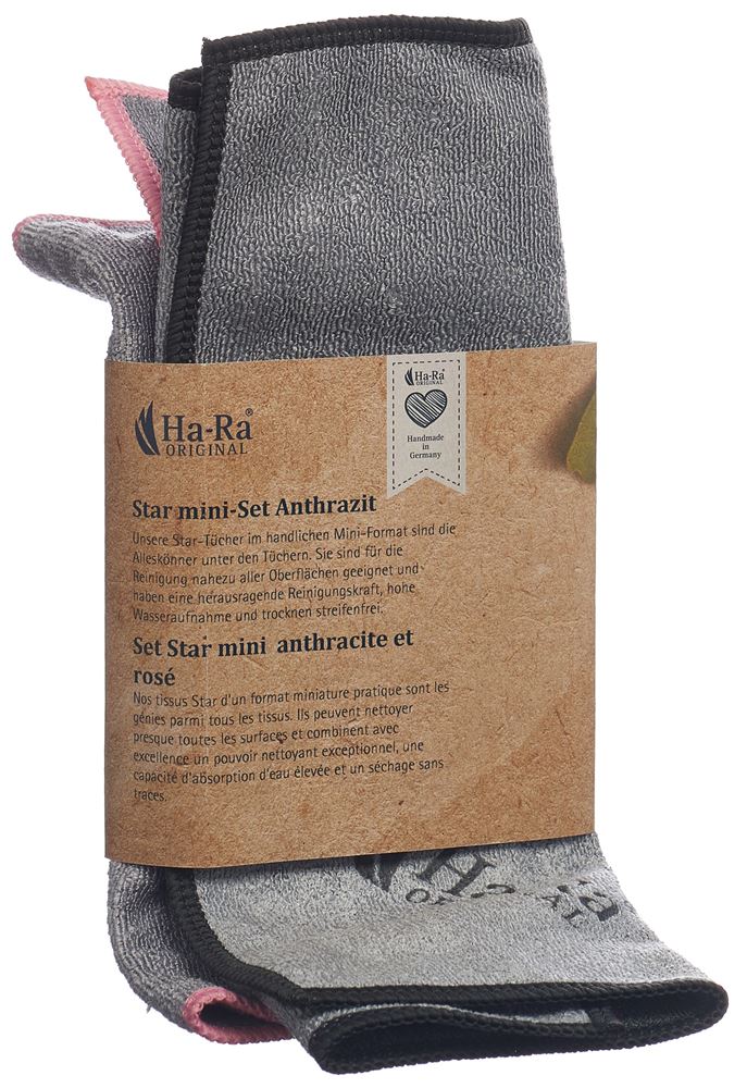 HA-RA Star-Tuch Mini Set anthrazit   rosa 2 Stk