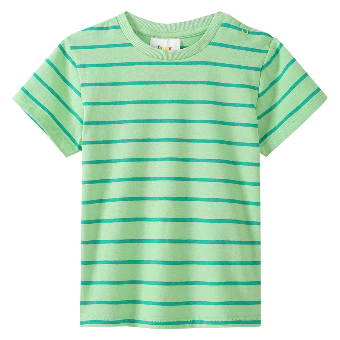 Famy 3 Baby T-Shirts in verschiedenen Dessins blau / beige / hellgrün