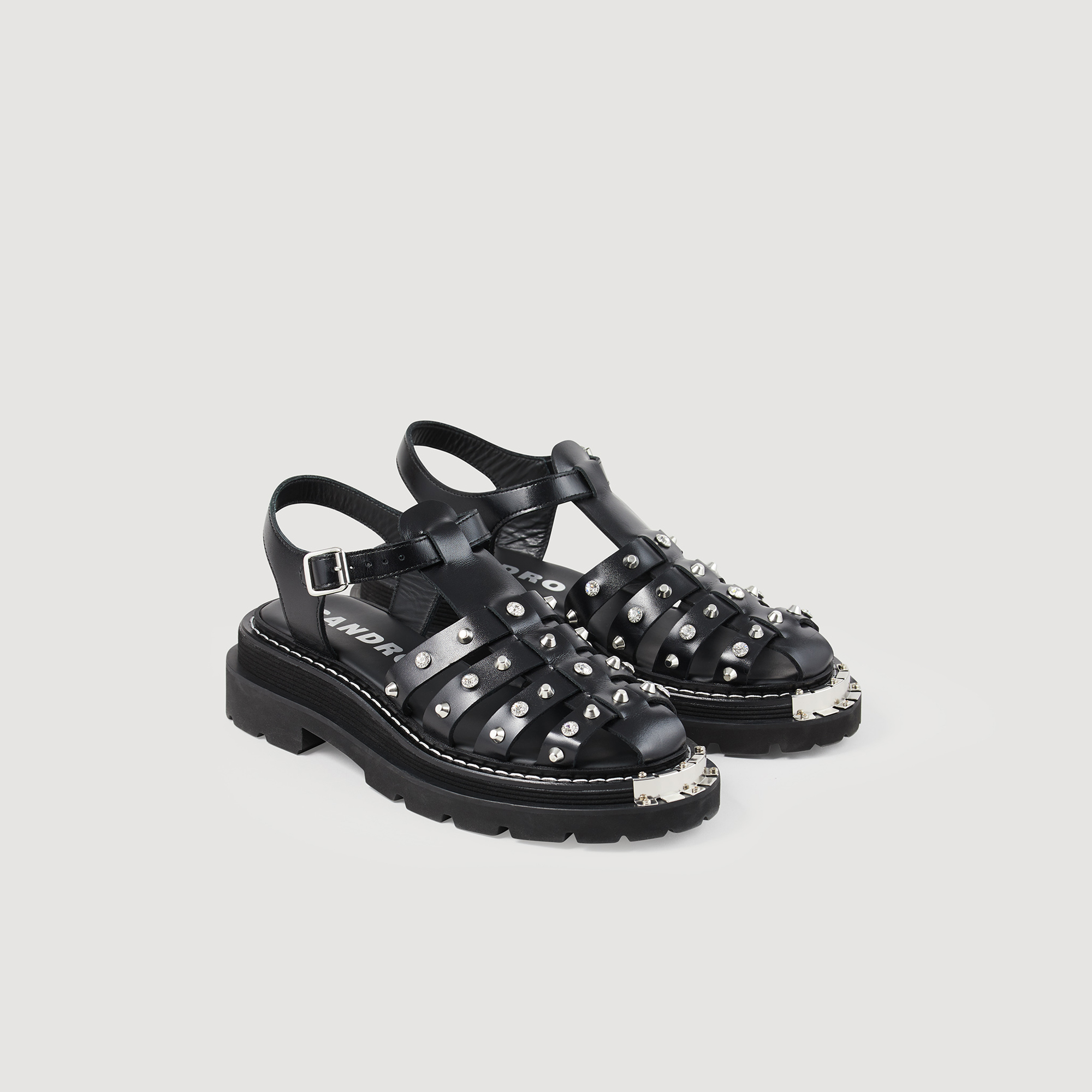 Sandales Olys cloutees en cuir
