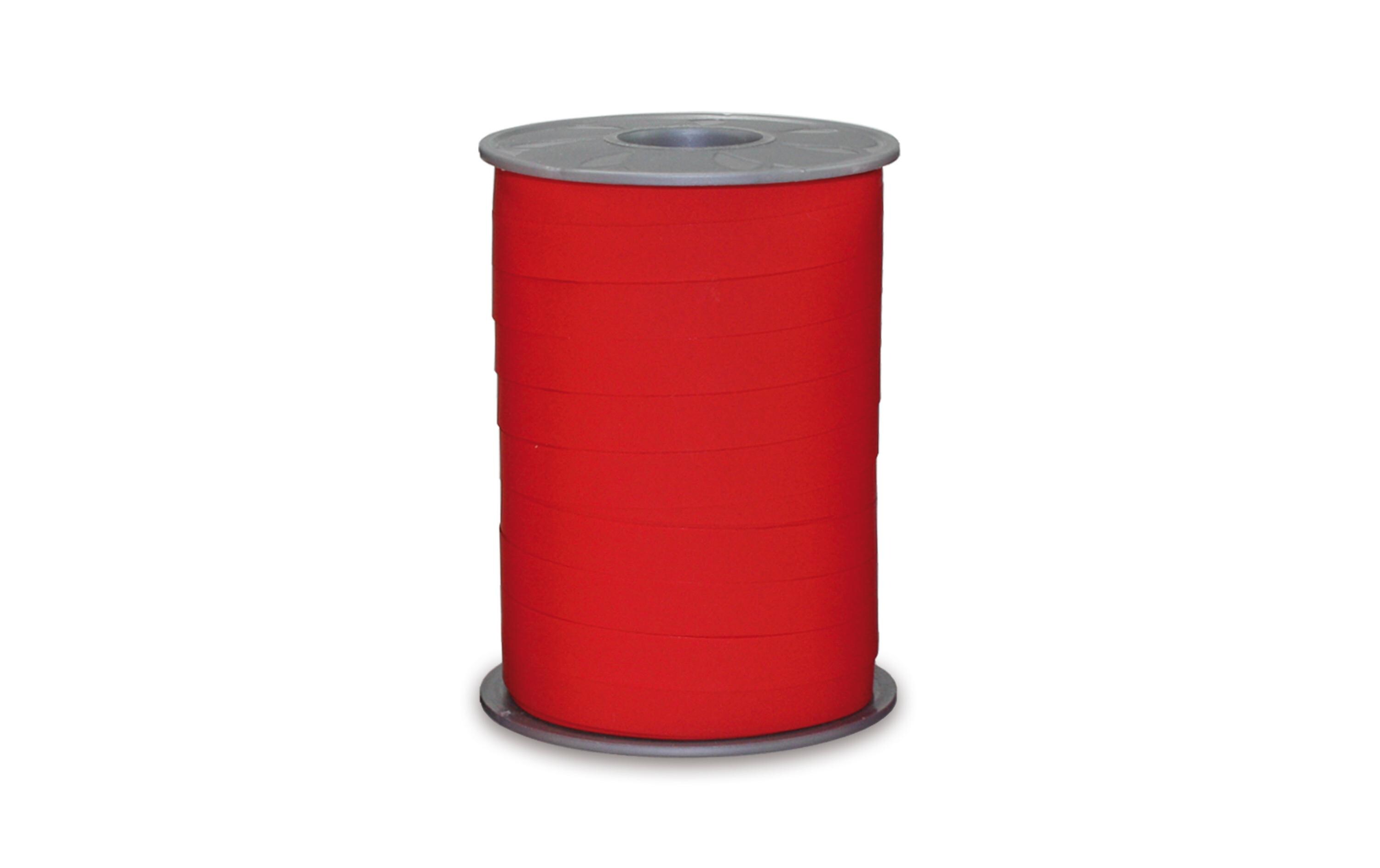 Geschenkband Opak Matt 1 cm x 200 m, RotKräuselband für Geschenke