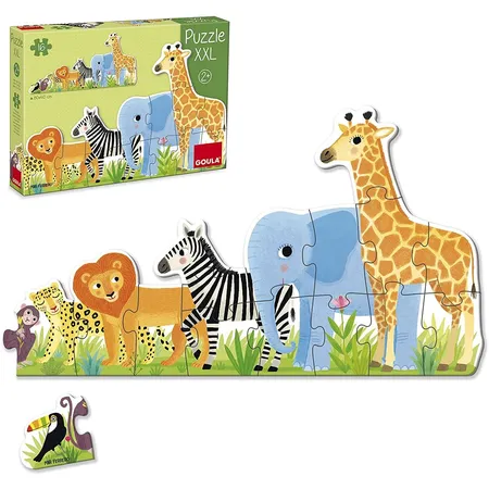 Jumbo Spiele GOULA XXL-Puzzle Dschungel, von klein bis groß, 16 Teile
