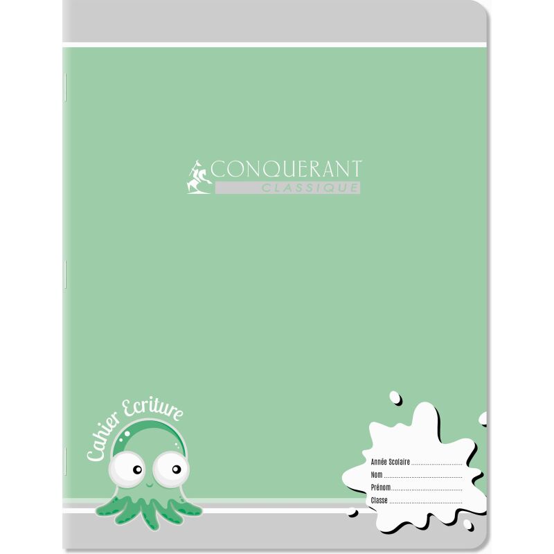 Cahier Conquerant Classique Agrafe 170X220 32P 90G Double Ligne 3/10 Assorti
