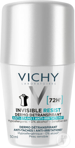 Vichy Invisible Resist Dermo-Détranspirant 72h Anti-Taches Anti-Irritations Roll-On 50ml