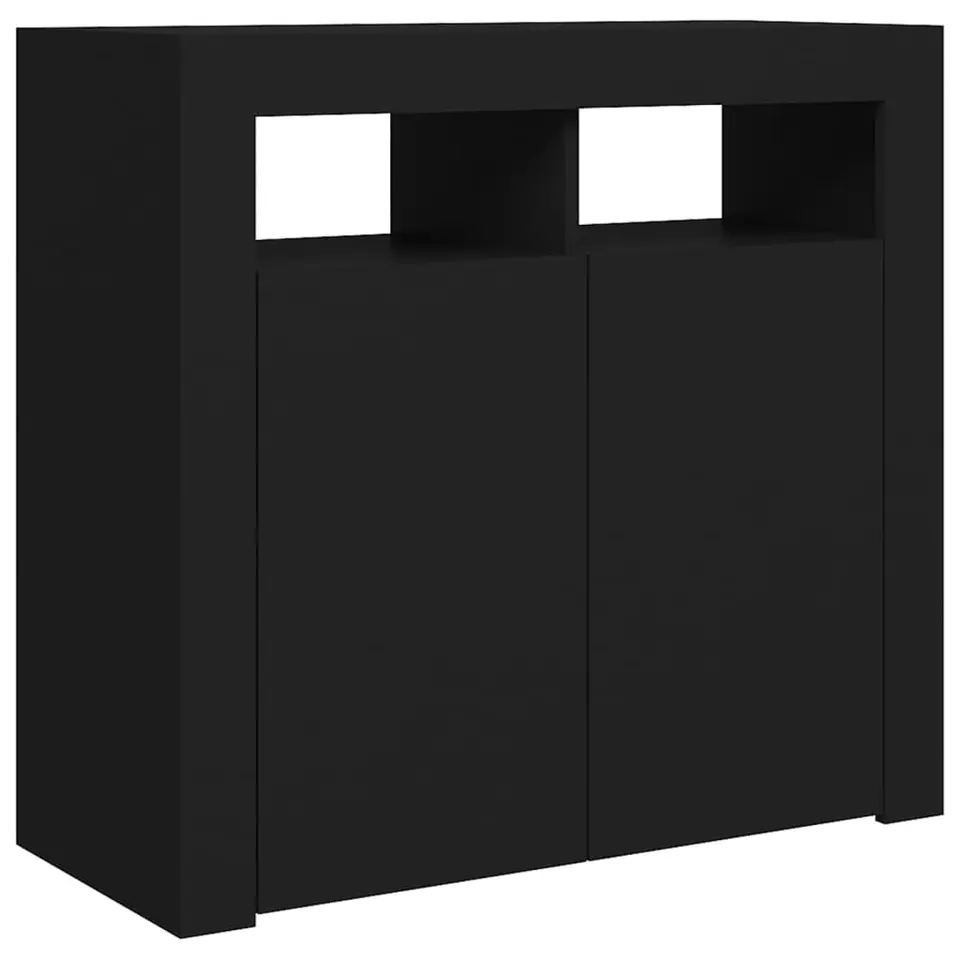 vidaXL - Dressoir - Zwart - Bewerkt hout - 80 x 35 x 75 cm