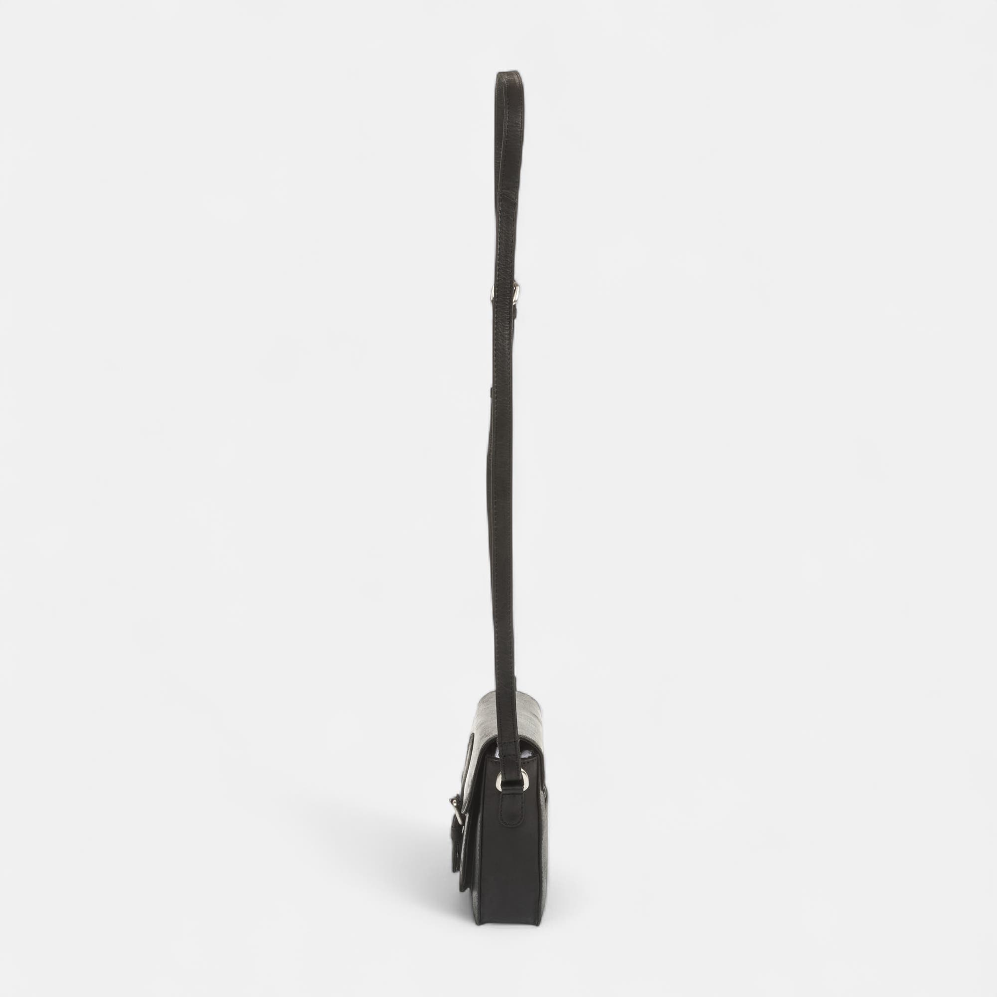 Sac bandoulière en cuir noir