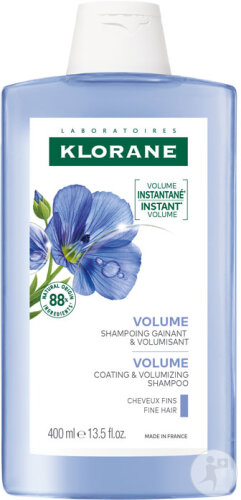 Klorane Lin Bio Shampoing Volume Gainant & Volumisant Cheveux Fins 400ml